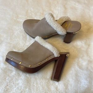 Juicy Couture Block Heel Fur Clog